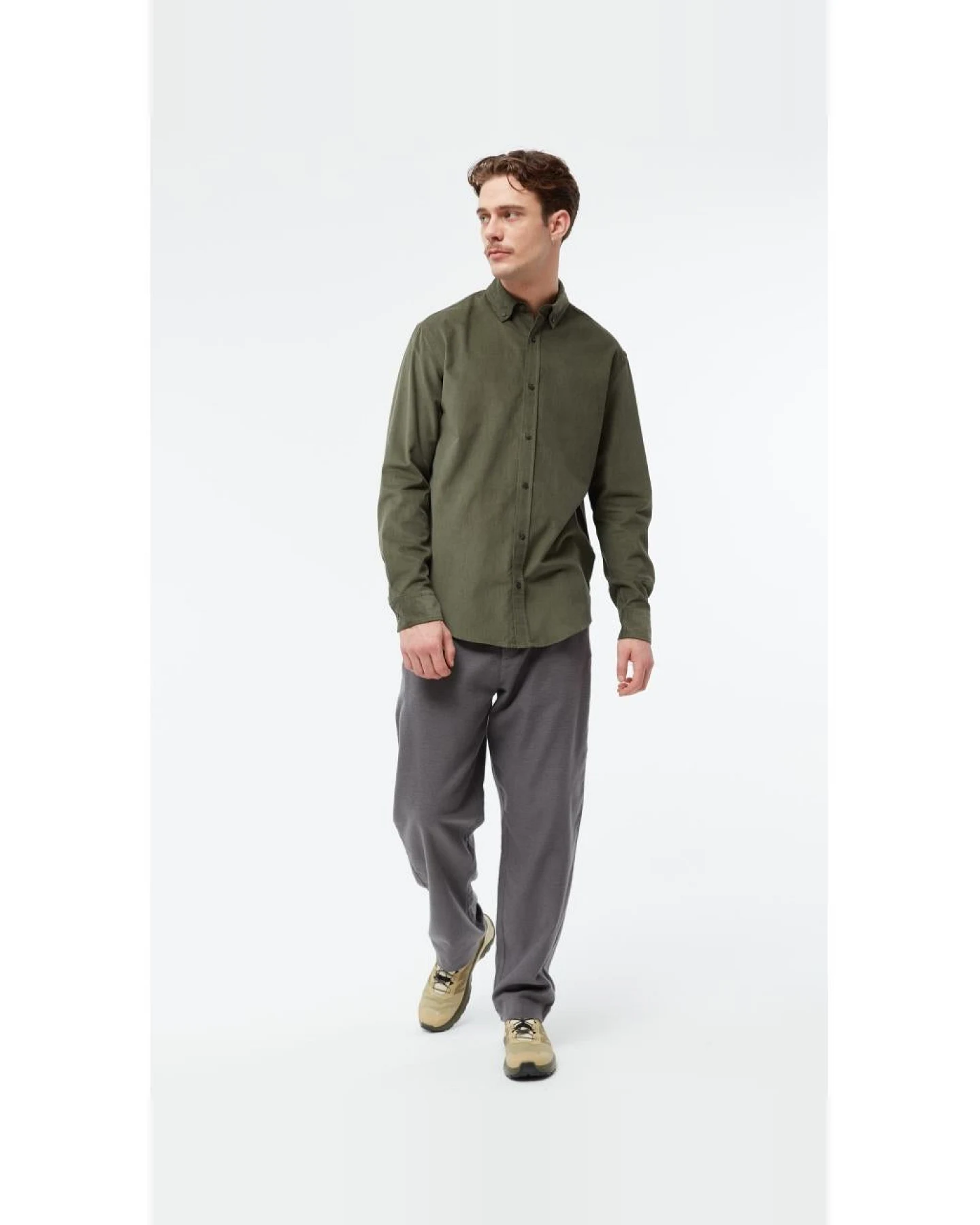 Givn Herren vegan Hemd Fabio Dark Khaki – Ansicht 2