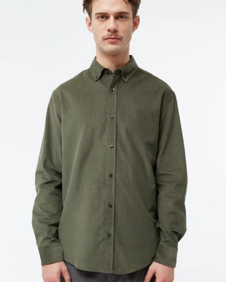 Givn Herren vegan Hemd Fabio Dark Khaki