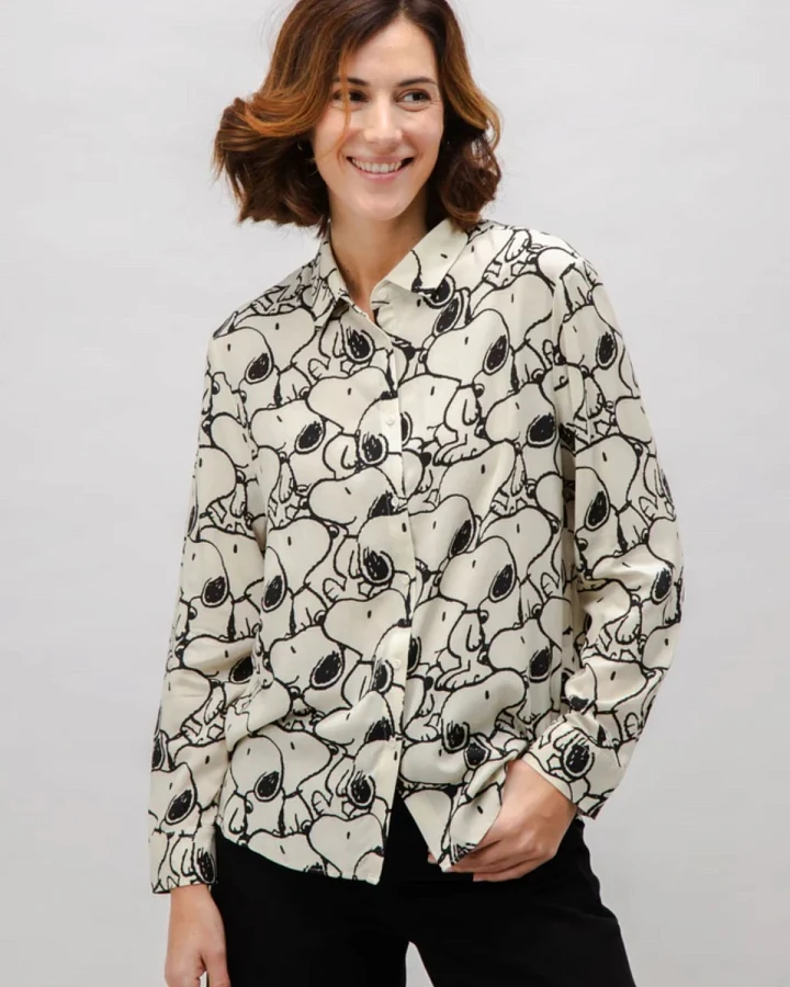 Bluse Peanuts B&W Off White