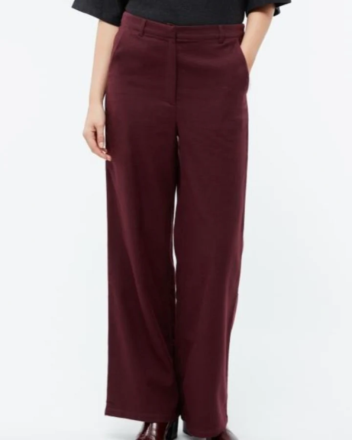 Givn Damen vegan Hose Wide Leg Beatrice Burgundy