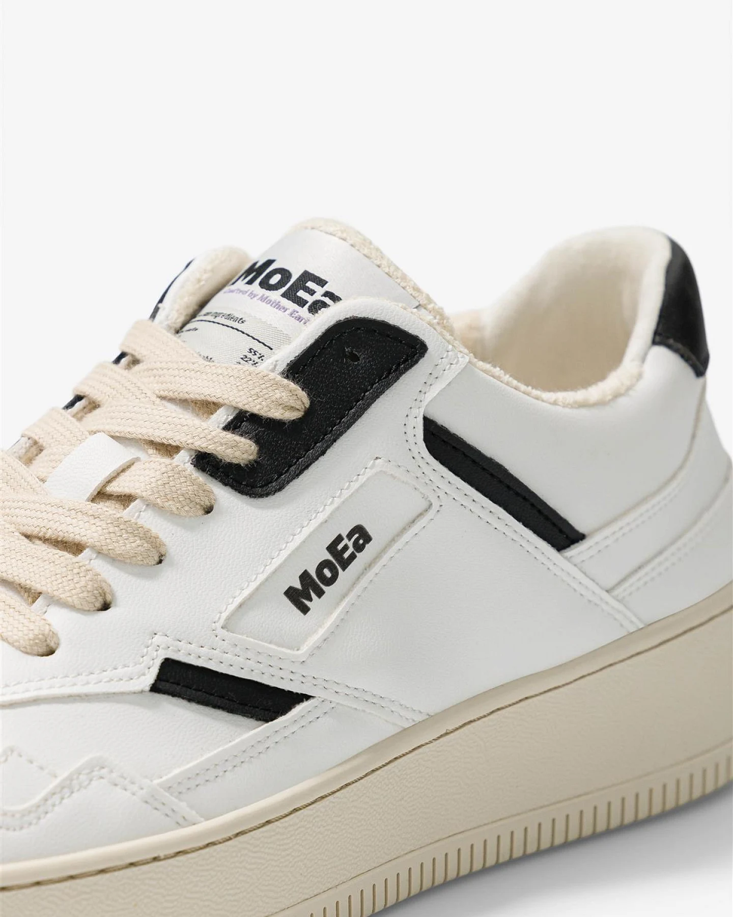 MoEa Herren vegan Sneaker Gen1 Corn Retro Weiß/Schwarz – Ansicht 2