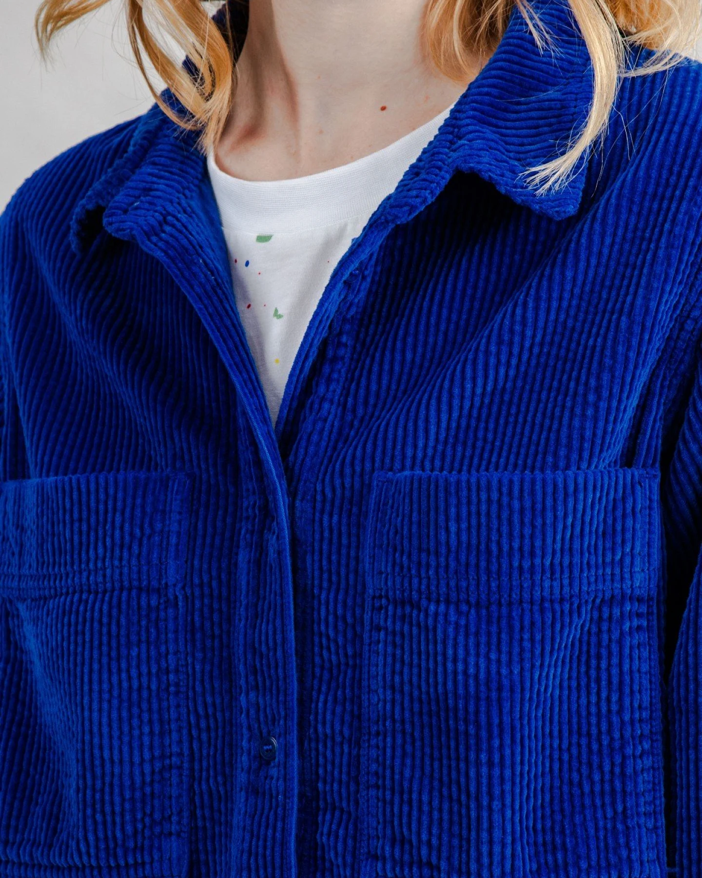 Overshirt Cord Boxy Blau – Ansicht 4