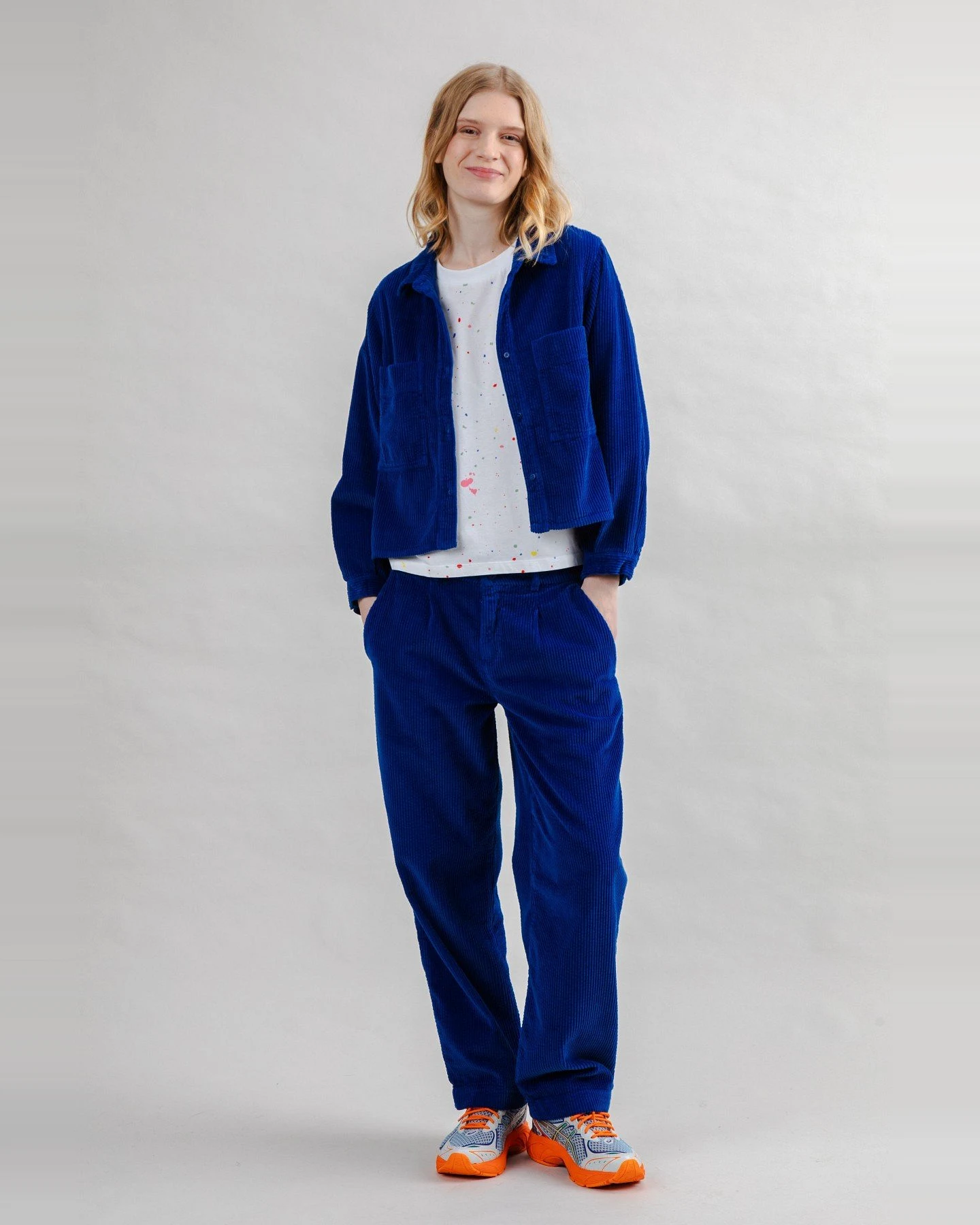 Overshirt Cord Boxy Blau – Ansicht 3