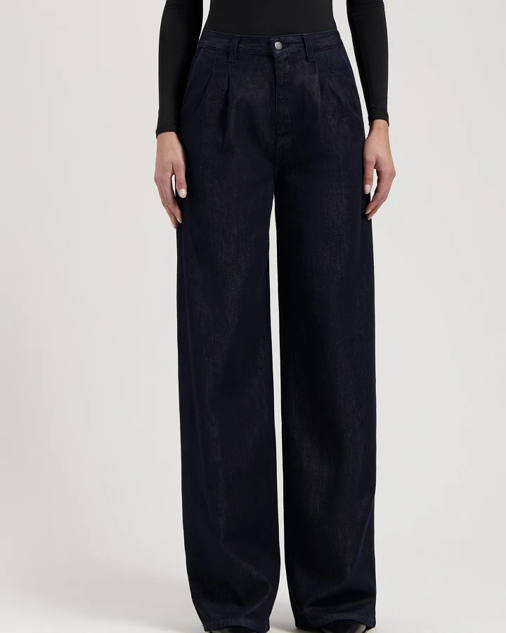 MUD Jeans Damen vegan Jeans Mid Loose Eve Rinse Blau