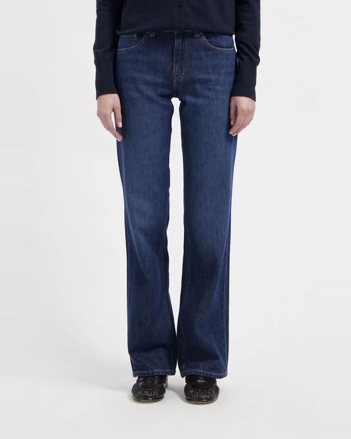 MUD Jeans Damen vegan Jeans Mid Straight Carry Faded Vintage Blau