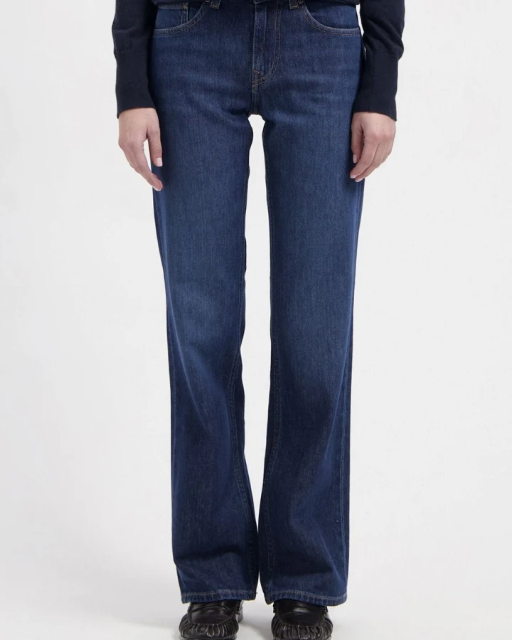 MUD Jeans Damen vegan Jeans Mid Straight Carry Faded Vintage Blau