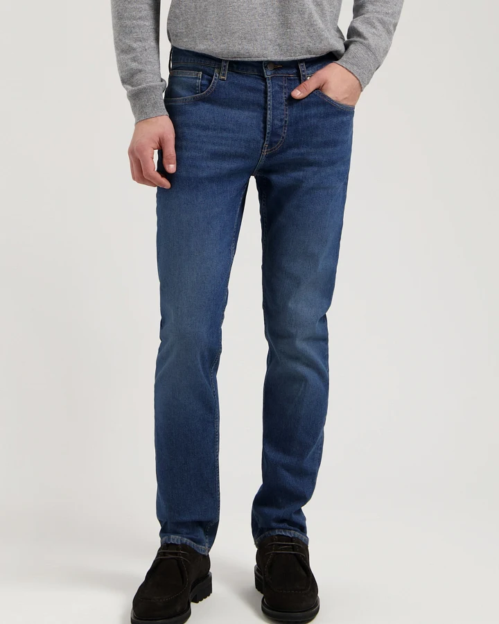 MUD Jeans Herren vegan Jeans Mid Tapered Hank Rustikales Blau