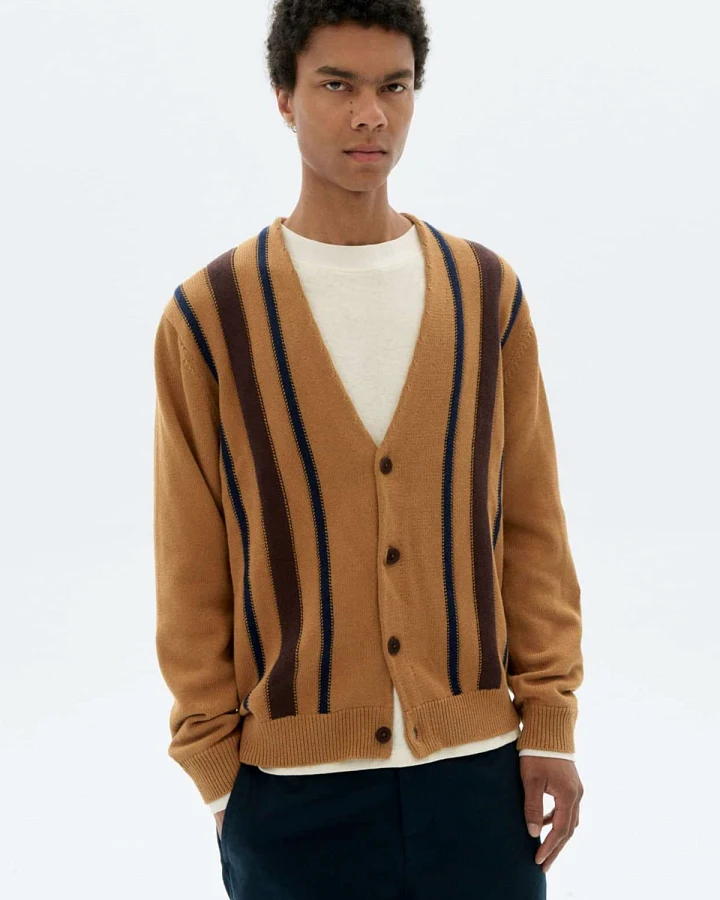 Strickjacke Creed Stripes Braun