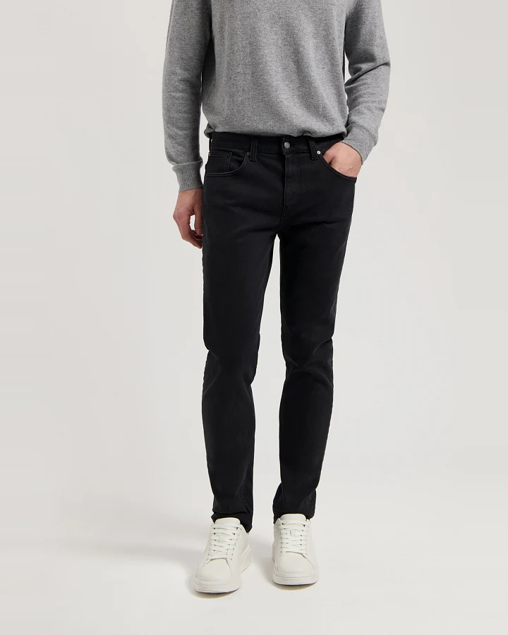 MUD Jeans Herren vegan Jeans Mid Slim Rick Stone Schwarz