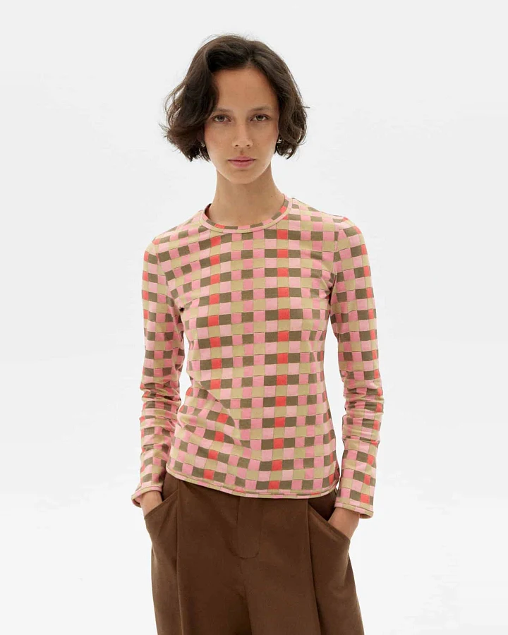 Longsleeve Brisa Checked Rosa