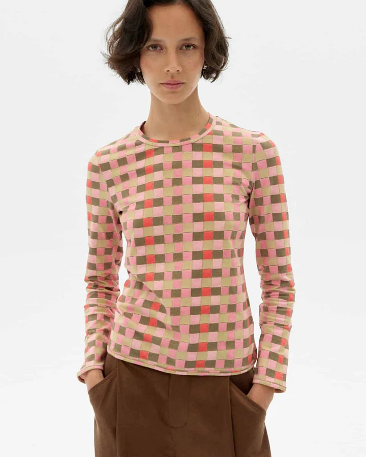 Longsleeve Brisa Checked Rosa