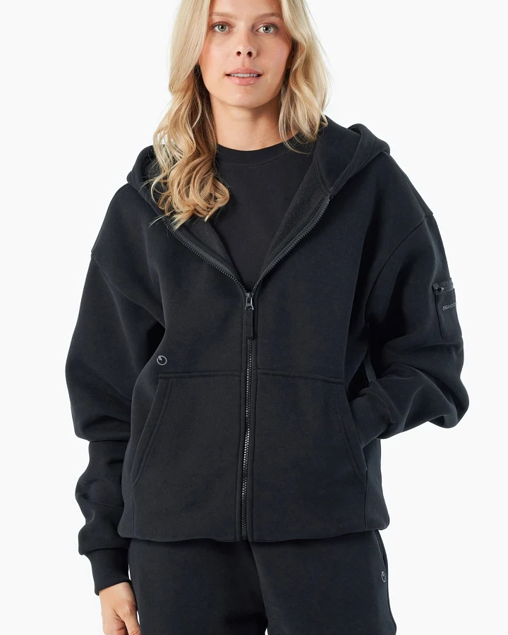 ORGANICATION Herren vegan Hoodie Full Zip Jenna Schwarz