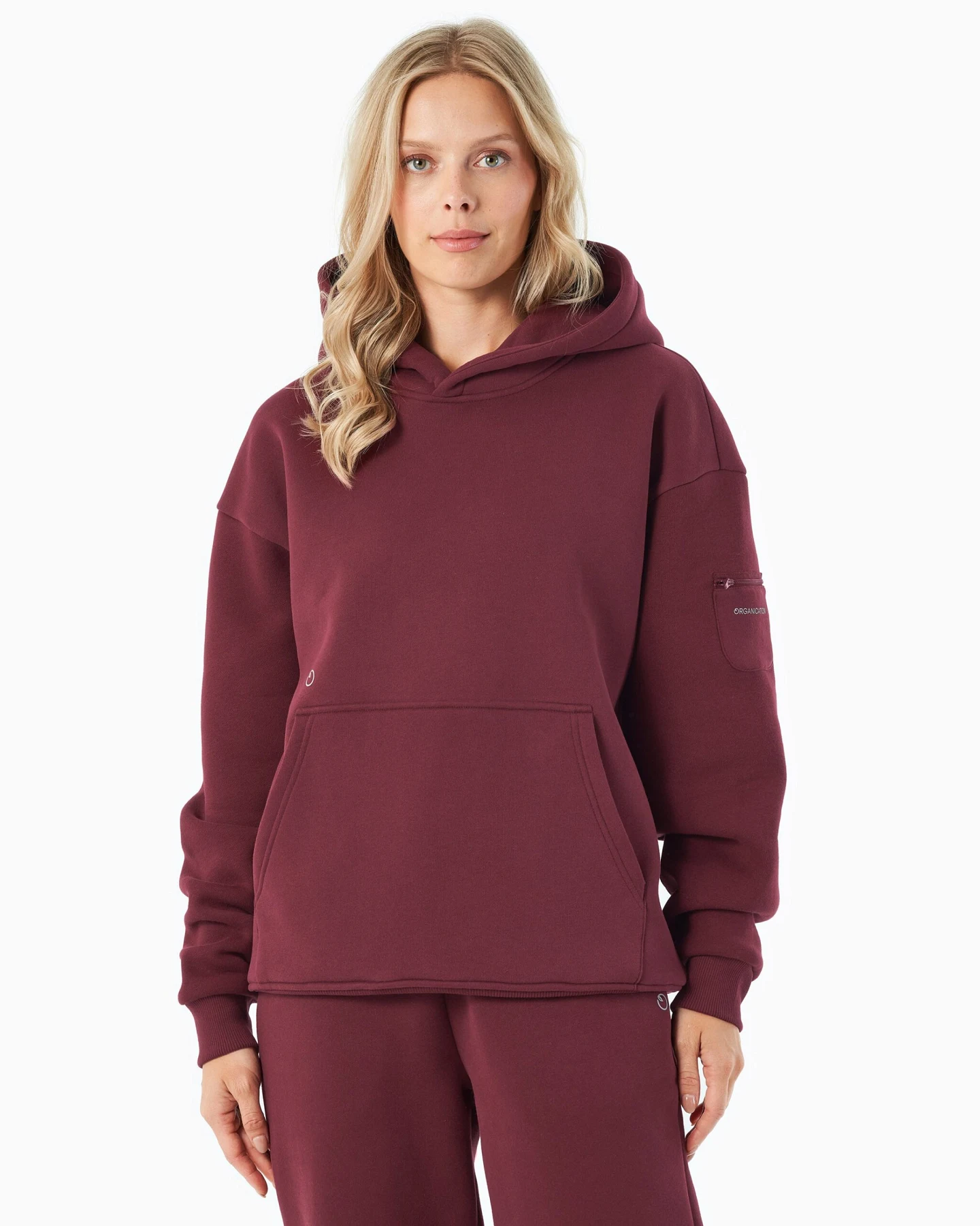 ORGANICATION Herren vegan Hoodie Harvinn Bordeaux – Ansicht 2