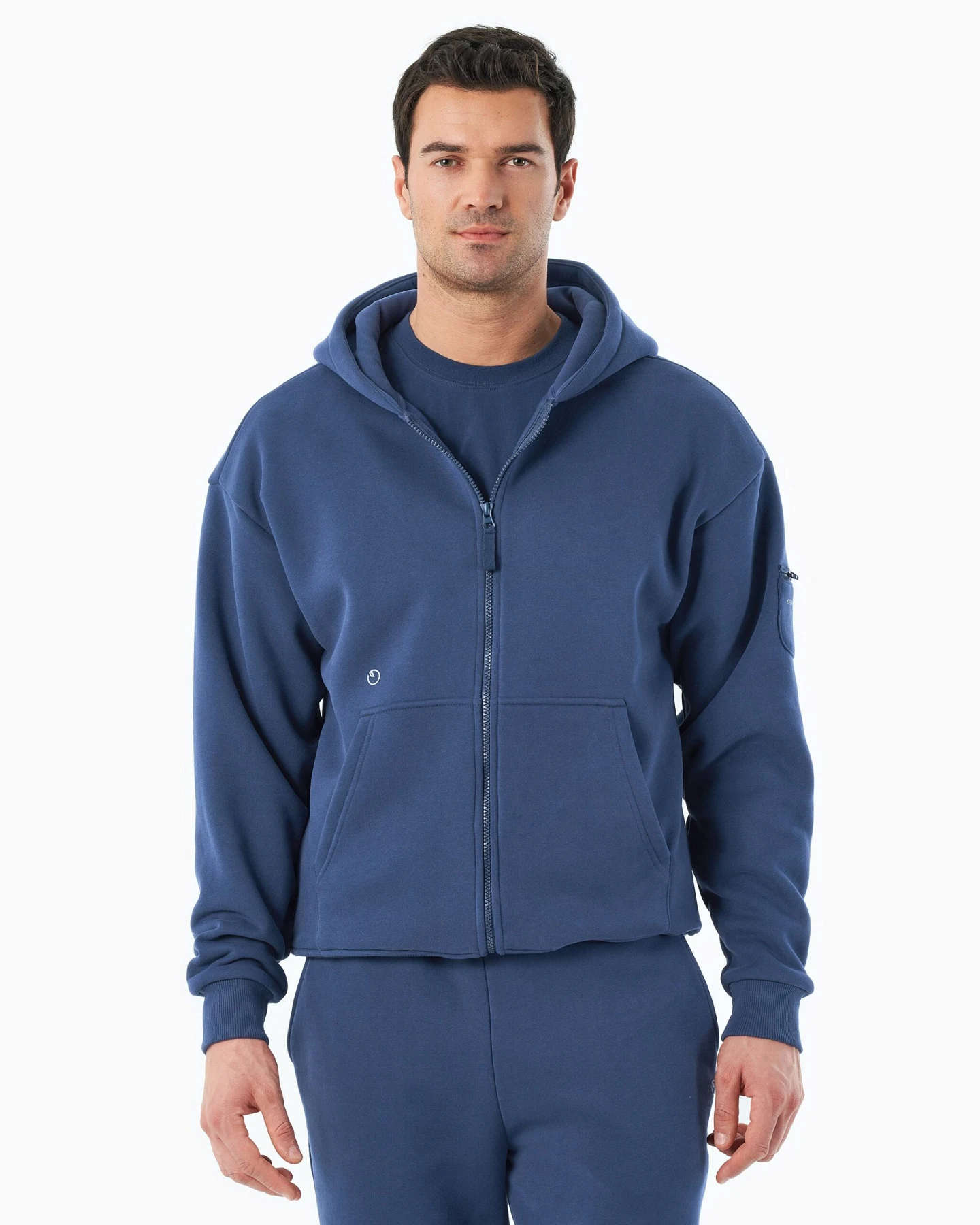 ORGANICATION Herren vegan Hoodie Full Zip Jenna Navy – Ansicht 2