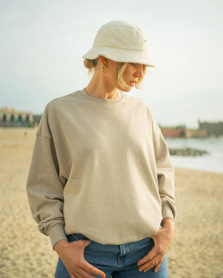 DIRTS Herren vegan Sweatshirt Oversized Crewneck Desert Beige