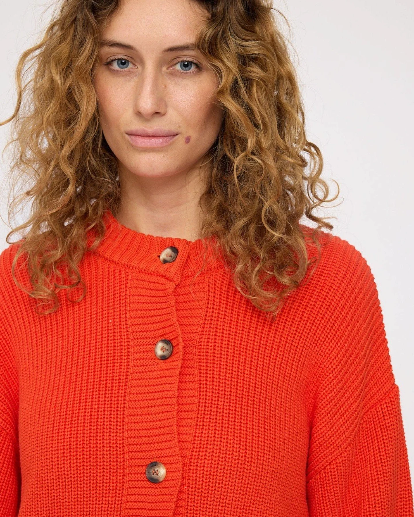 Strickjacke Chunky Knit Rot – Ansicht 5