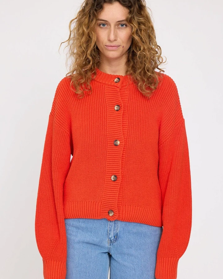 Strickjacke Chunky Knit Rot