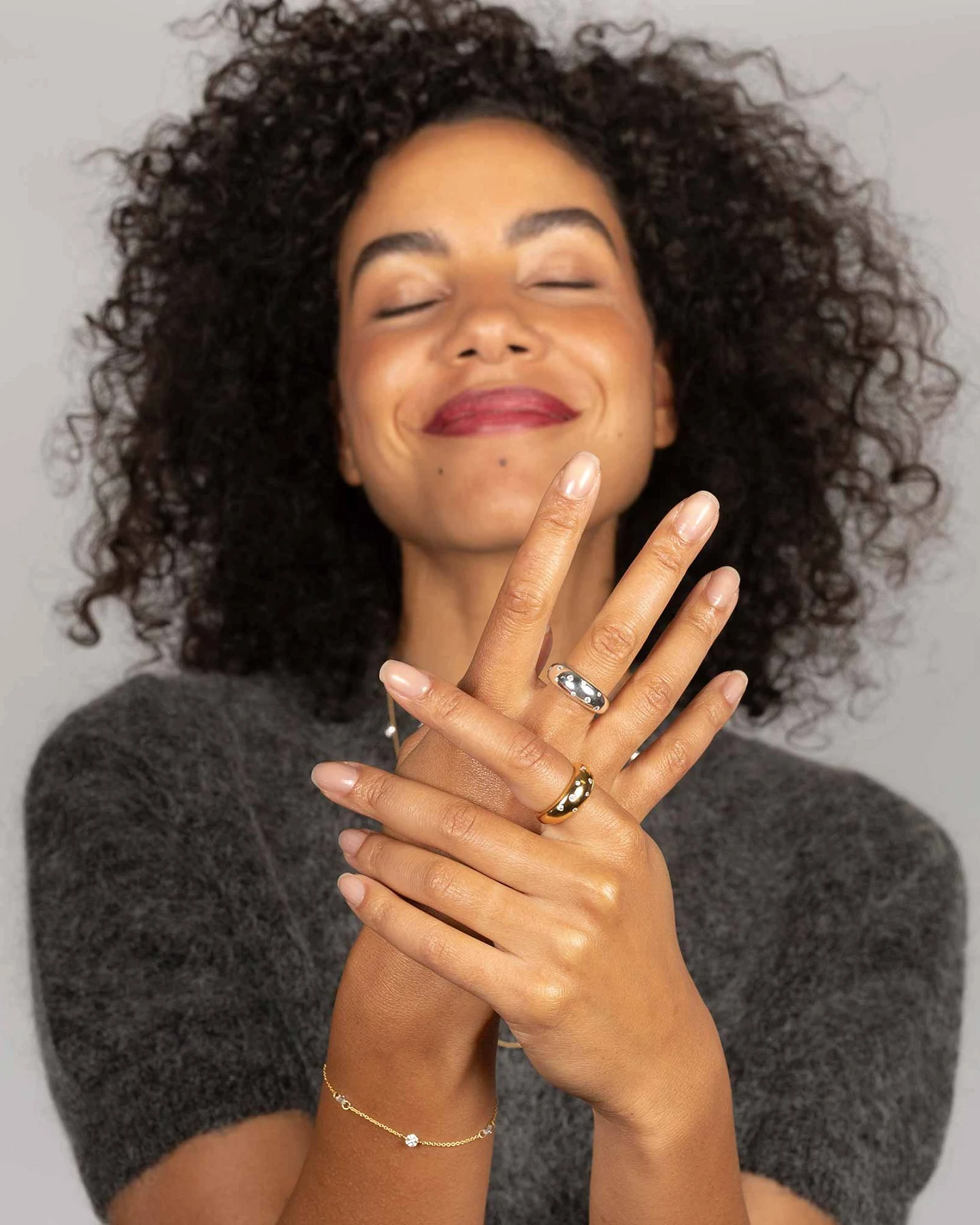fejn Damen vegan Ring Bold Sparkle Silber – Ansicht 2
