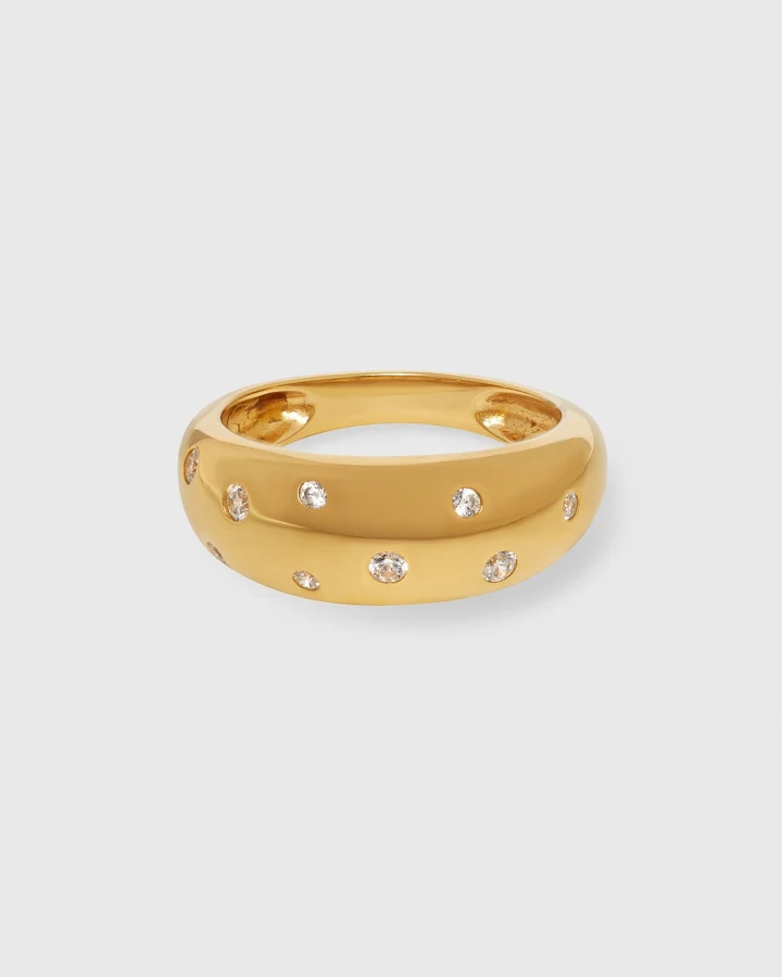 fejn Damen vegan Ring Bold Sparkle Gold
