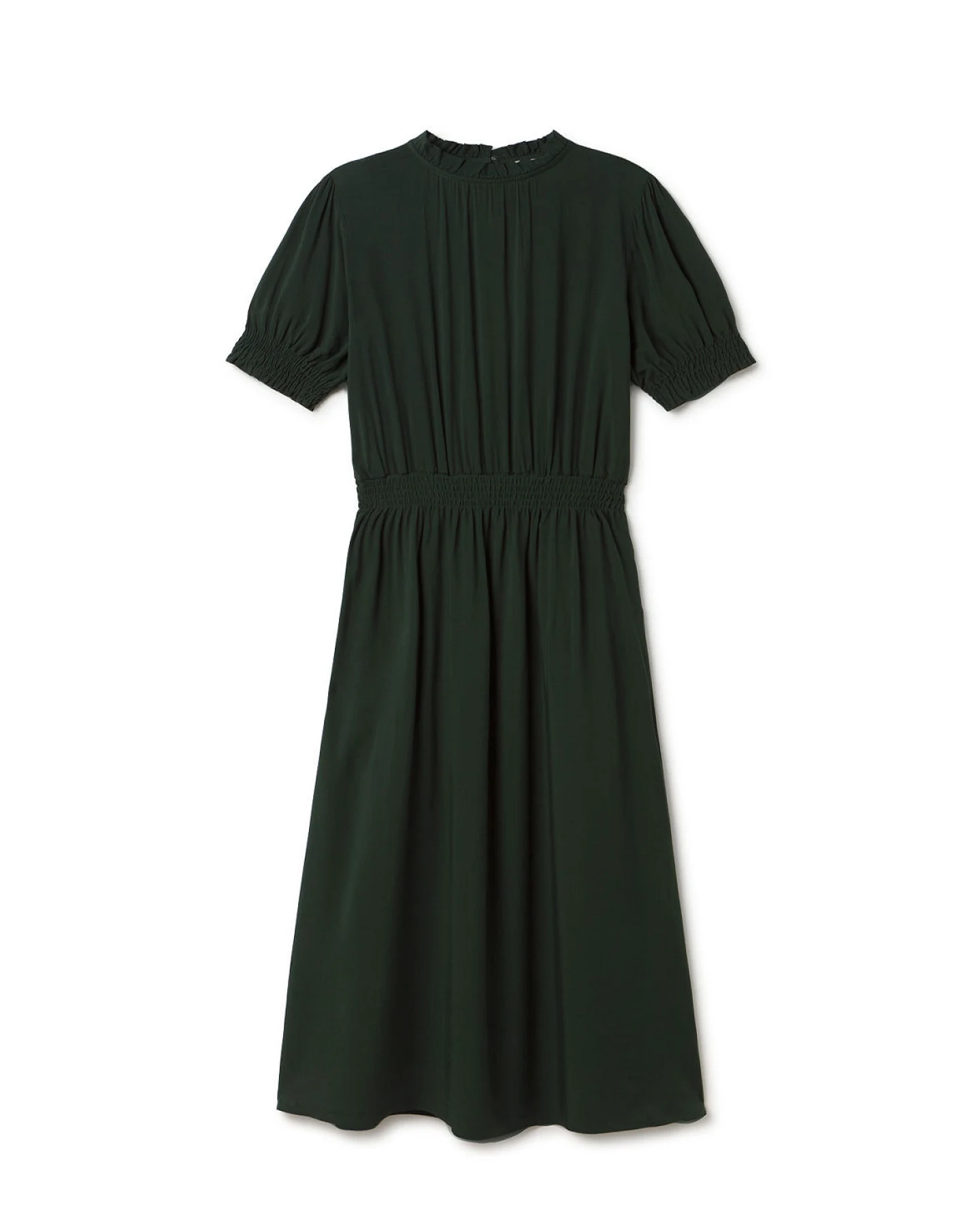 TWOTHIRDS Damen vegan Kleid Grassholm Dunkelgrün – Ansicht 2