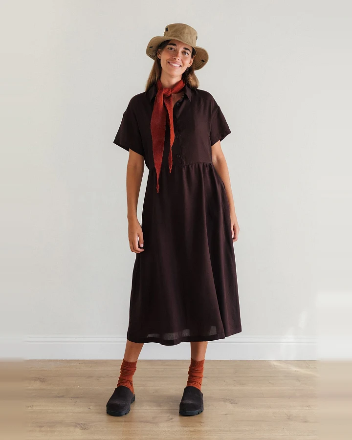 TWOTHIRDS Damen vegan Kleid Antipaxos Braun