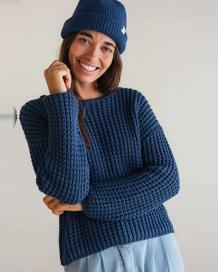 TWOTHIRDS Damen vegan Pullover Valverde Altblau