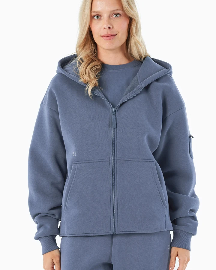 ORGANICATION Herren vegan Hoodie Full Zip Jenna Soft Indigo