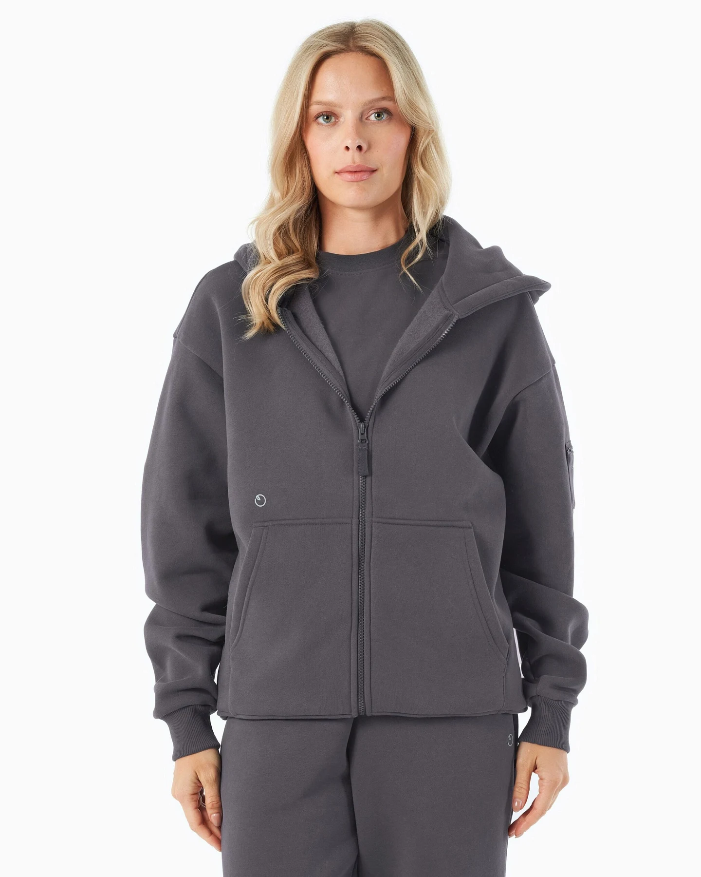 ORGANICATION Herren vegan Hoodie Full Zip Jenna Shadow Grey – Ansicht 2