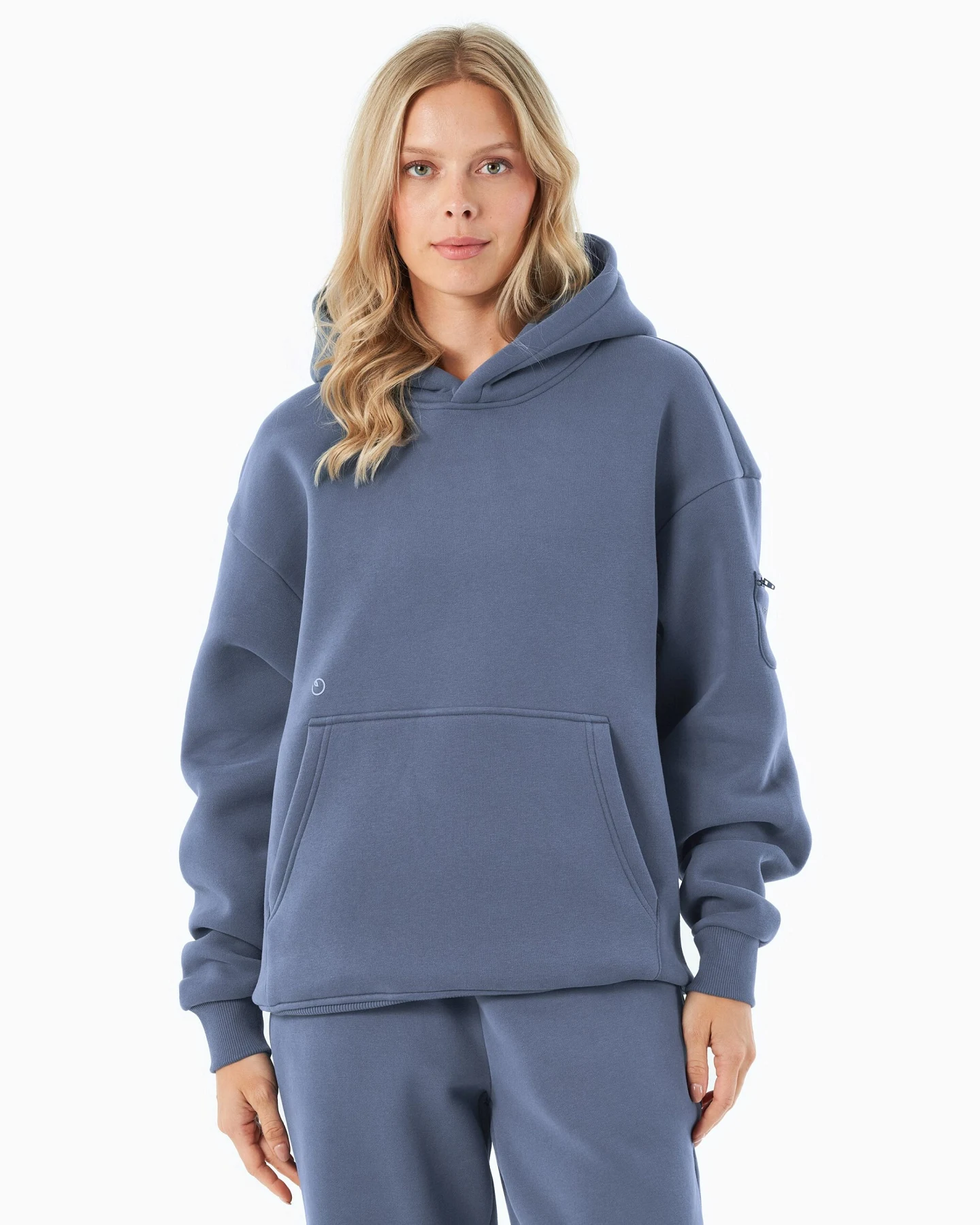 ORGANICATION Herren vegan Hoodie Harvinn Soft Indigo – Ansicht 2