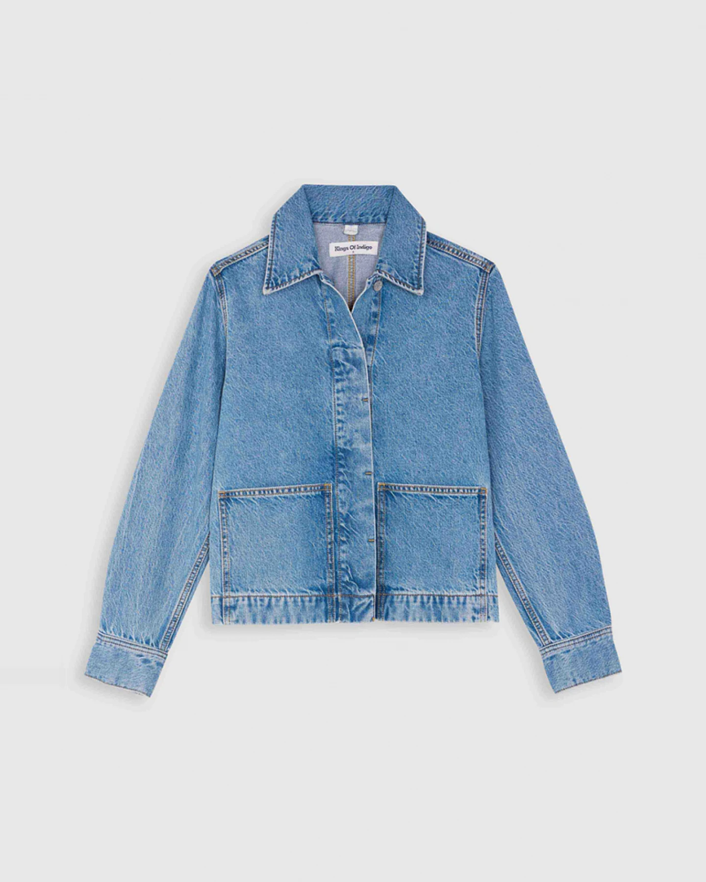 Kings of Indigo Damen vegan Jacke Ota Cindy Mid Washed Blau – Ansicht 2