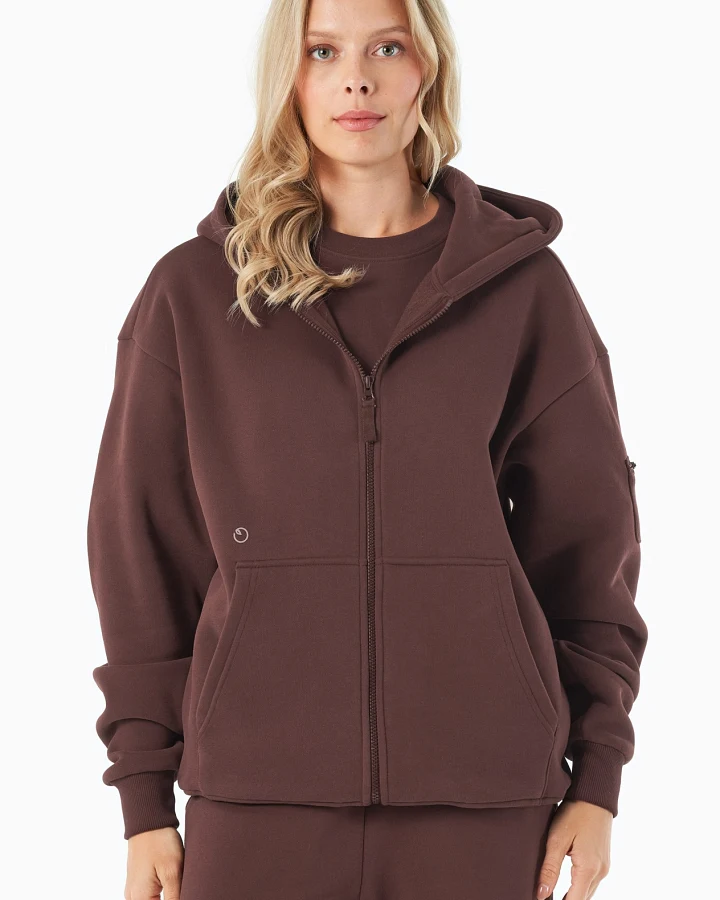 ORGANICATION Herren vegan Hoodie Full Zip Jenna Bitter Chocolate