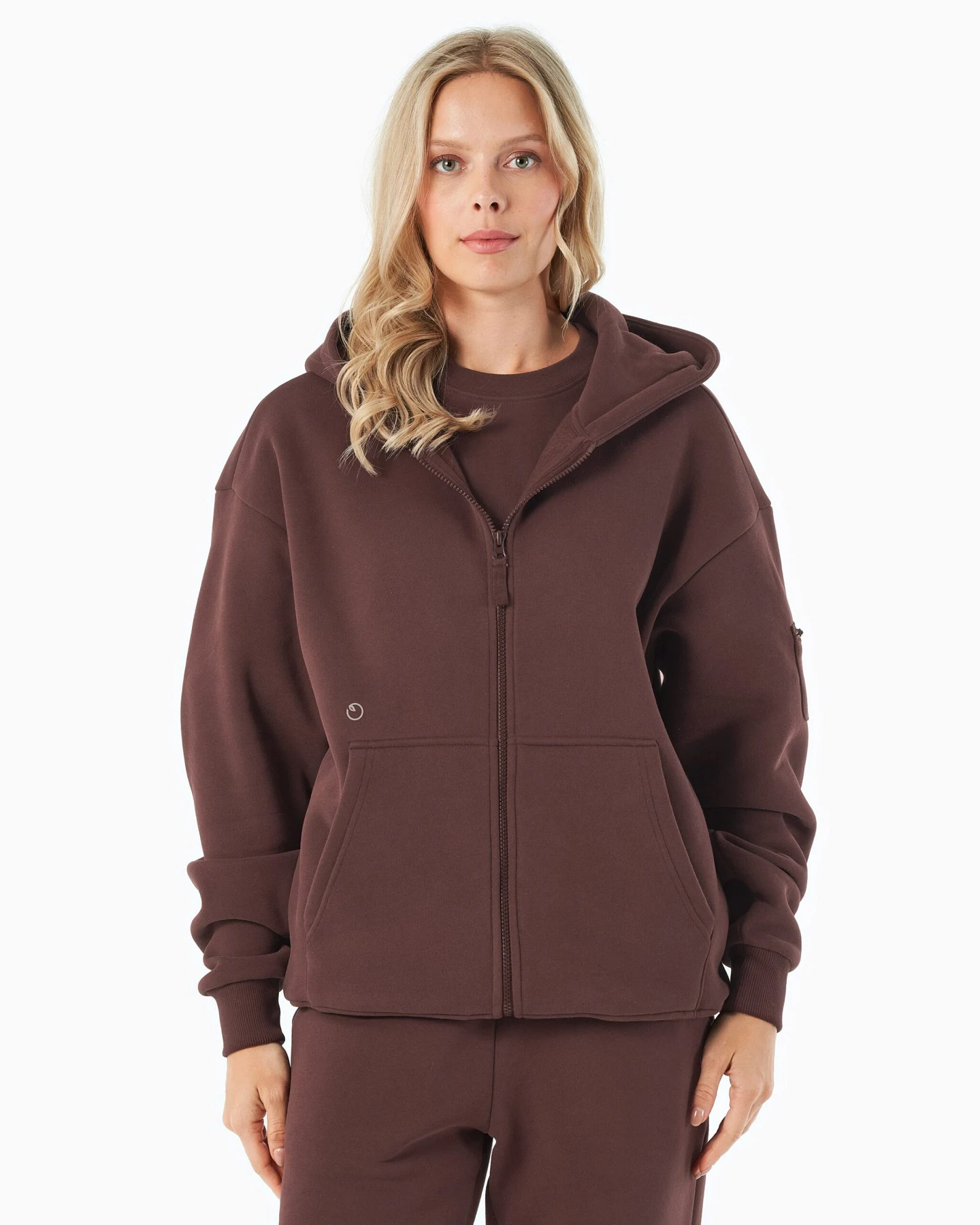 ORGANICATION Herren vegan Hoodie Full Zip Jenna Bitter Chocolate – Ansicht 2