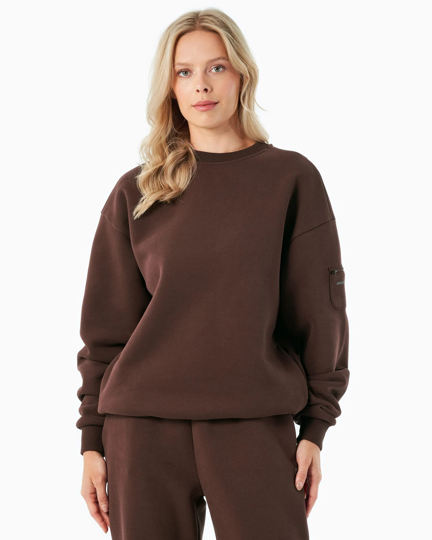 ORGANICATION Herren vegan Sweatshirt Saylorr Bitter Chocolate – Ansicht 2