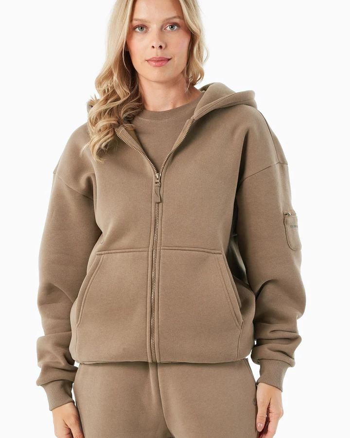 ORGANICATION Herren vegan Hoodie Full Zip Jenna Gravel