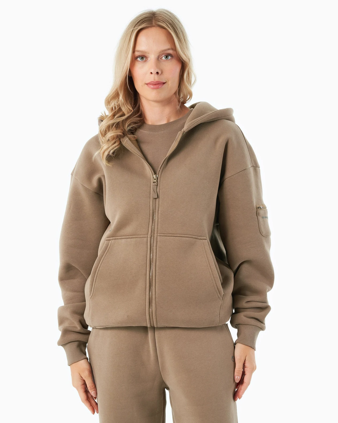 ORGANICATION Herren vegan Hoodie Full Zip Jenna Gravel – Ansicht 2