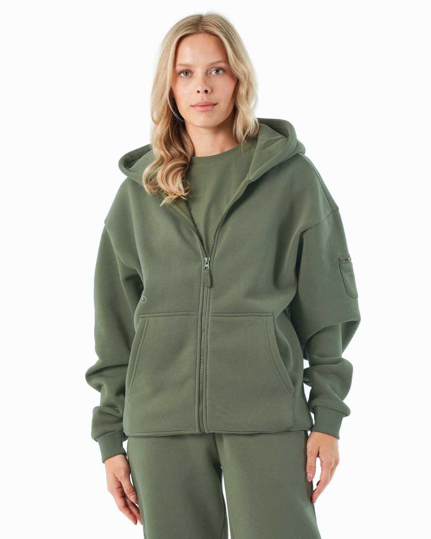 ORGANICATION Herren vegan Hoodie Full Zip Jenna Olive – Ansicht 2