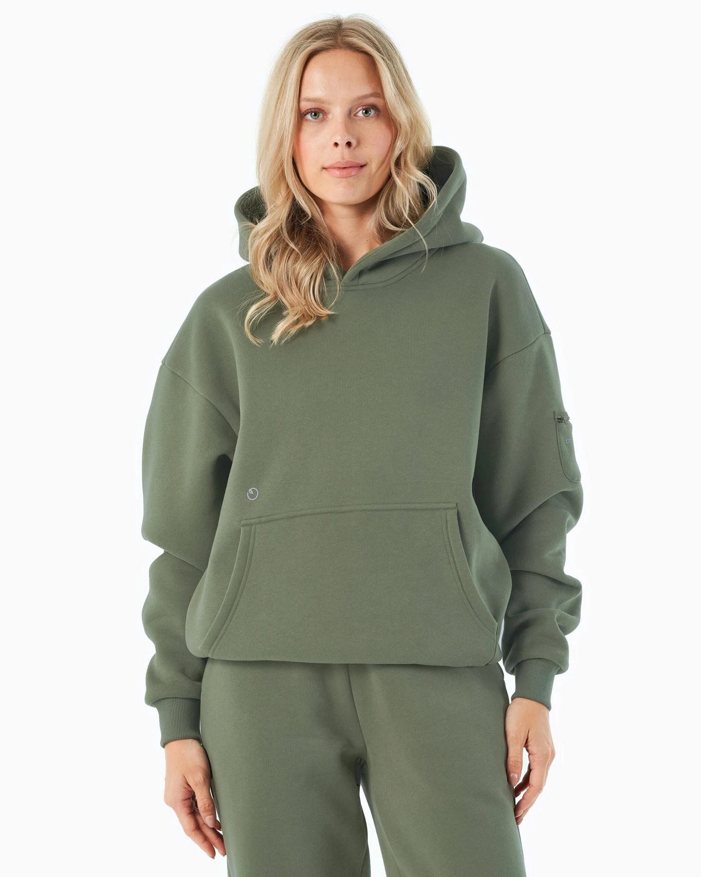 ORGANICATION Herren vegan Hoodie Harvinn Olive – Ansicht 2