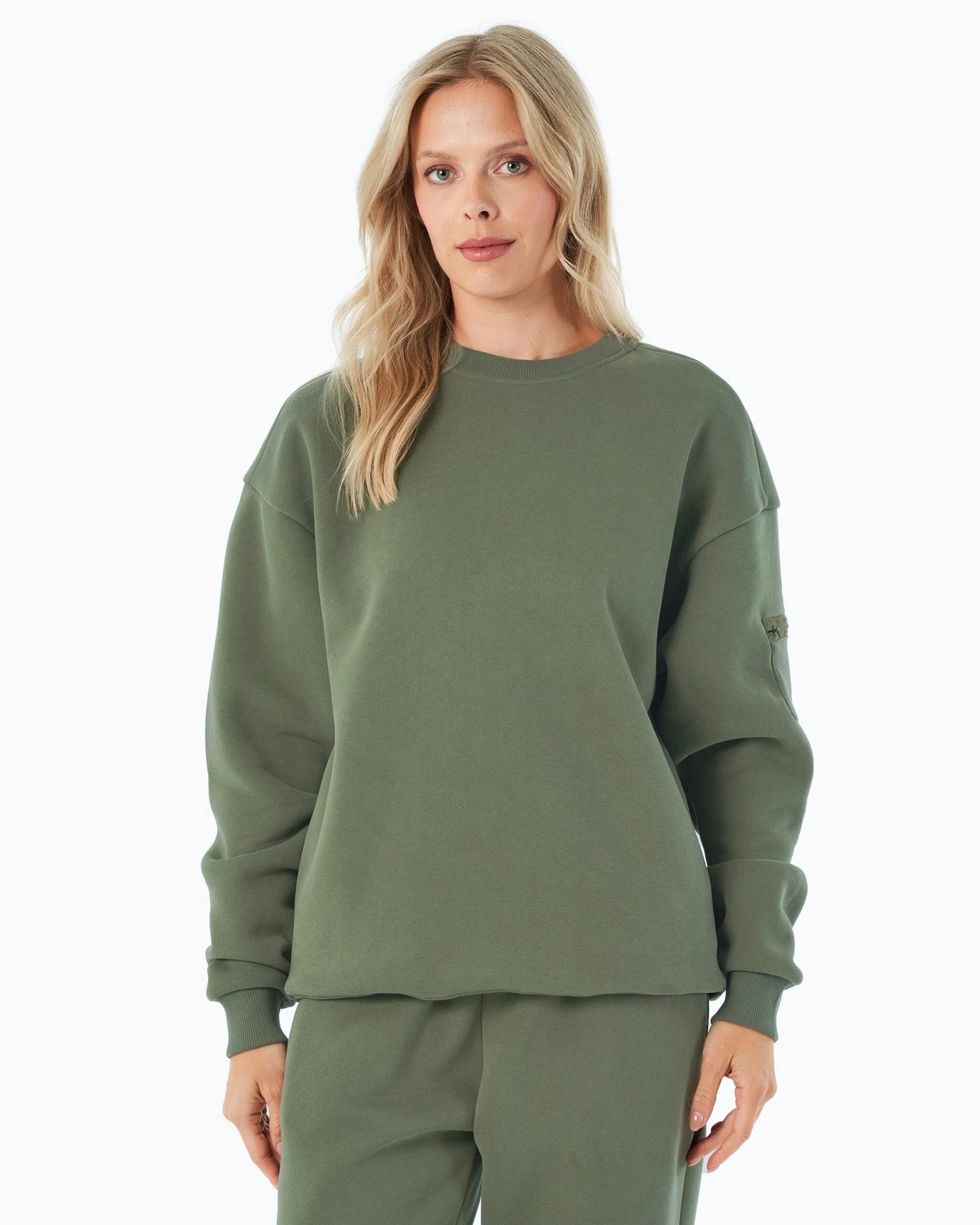 ORGANICATION Herren vegan Sweatshirt Saylorr Olive – Ansicht 2