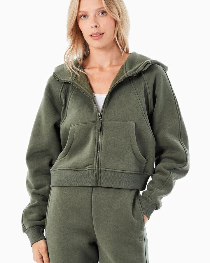 ORGANICATION Damen vegan Hoodie Full Zip Joddy Olive