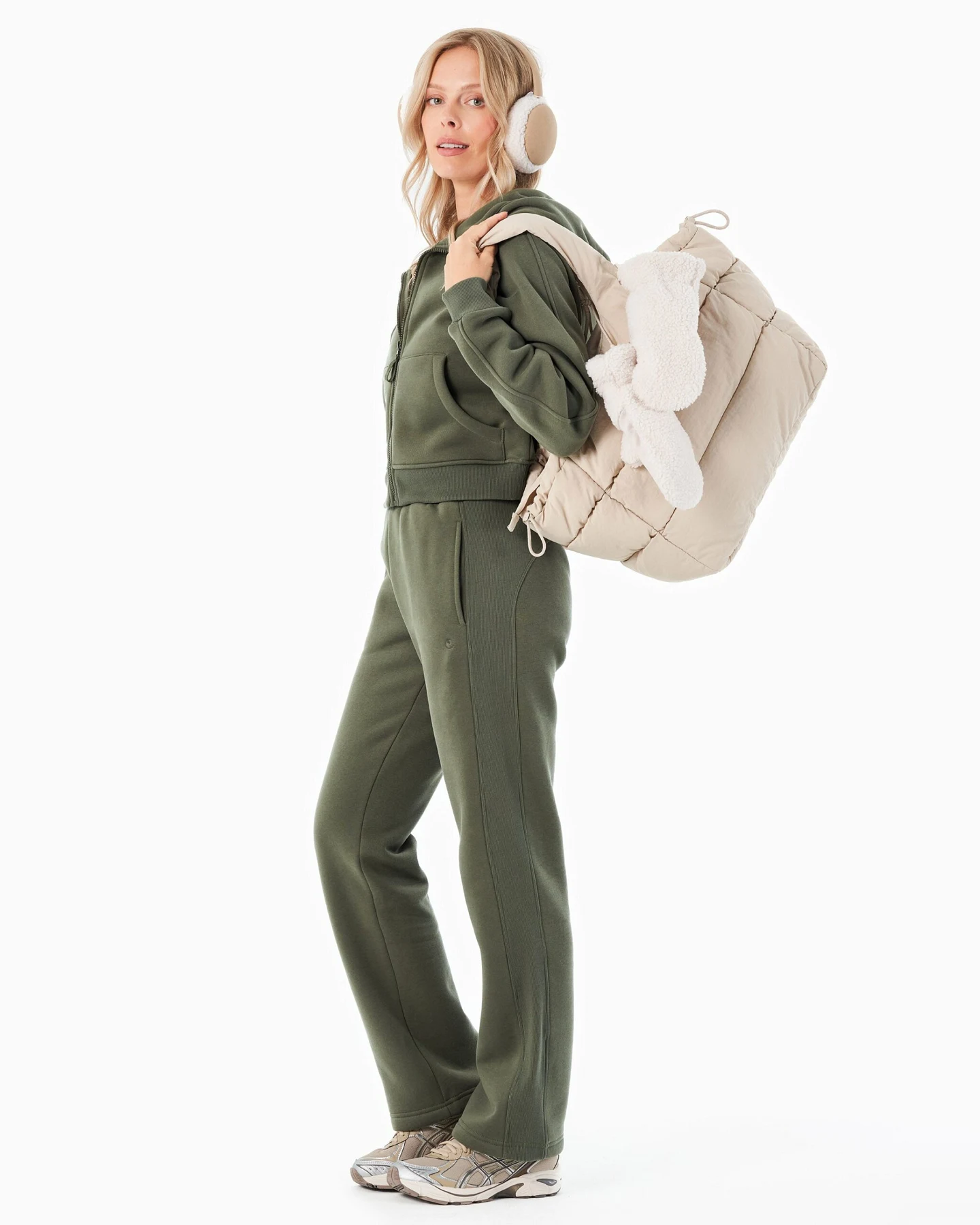 ORGANICATION Damen vegan Hoodie Full Zip Joddy Olive – Ansicht 2