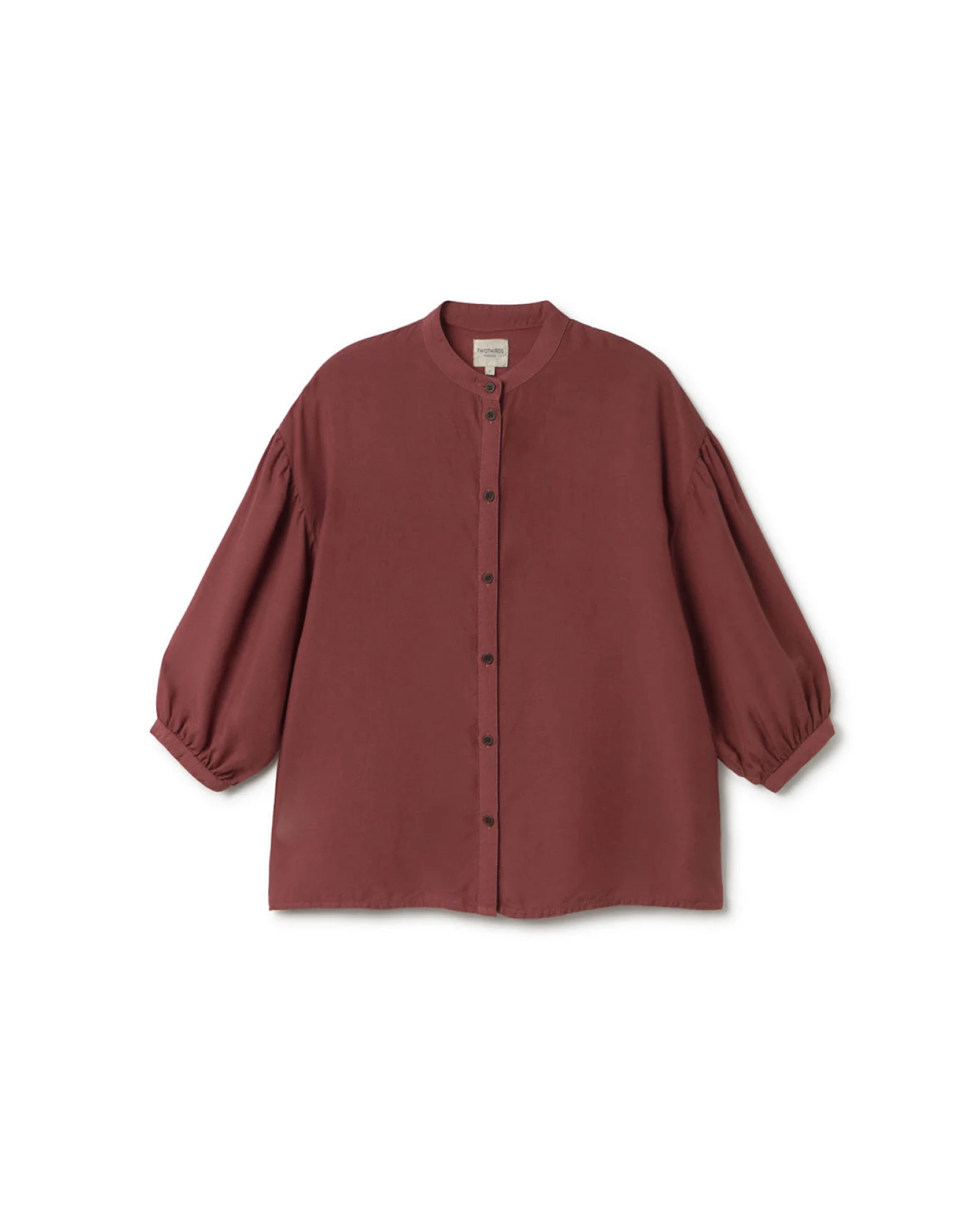 TWOTHIRDS Damen vegan Hemd Gabriela Burnt Berry – Ansicht 2
