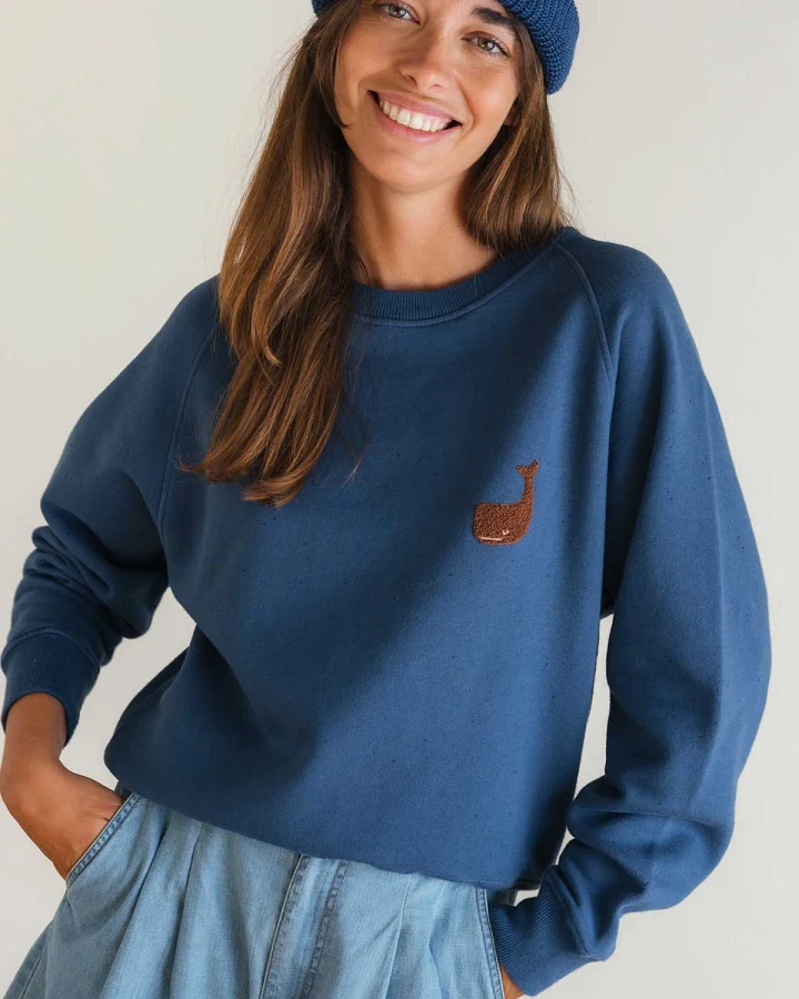 TWOTHIRDS Damen vegan Sweatshirt Leskov Altblau