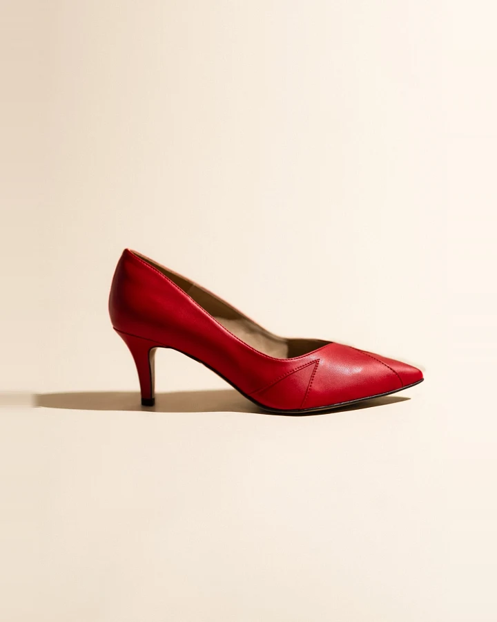 AGAZI Damen vegan Pumps Ivo Midi Rot