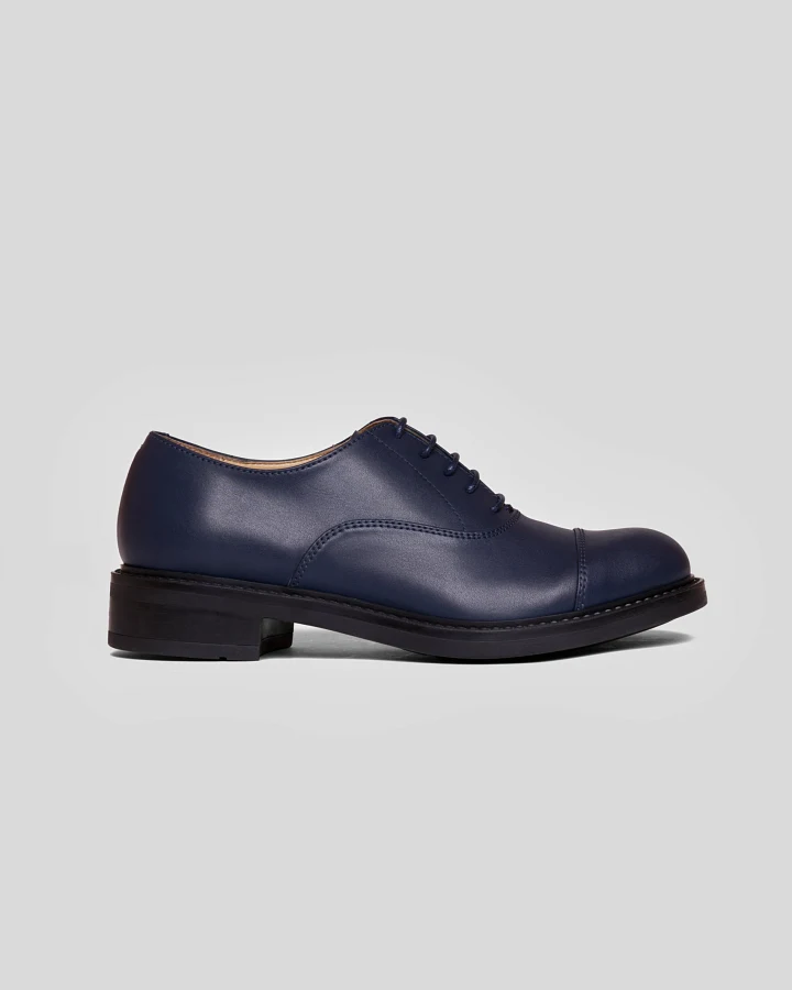 Solari Milano Damen vegan Schuhe Oxford Marineblau