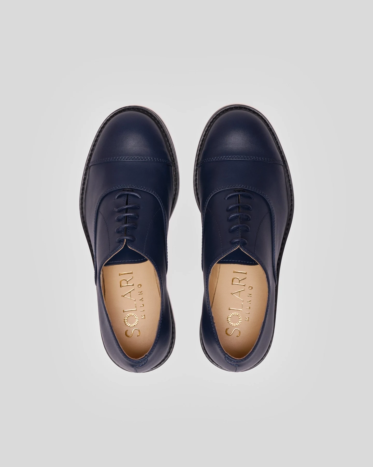 Solari Milano Damen vegan Schuhe Oxford Marineblau – Ansicht 2