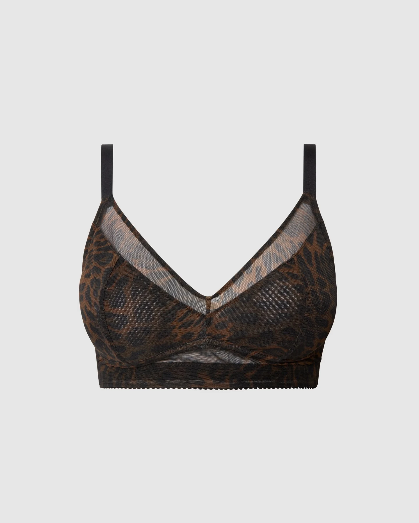 Understatement Damen vegan Bh Mesh Support Plus Dark Leopard – Ansicht 2