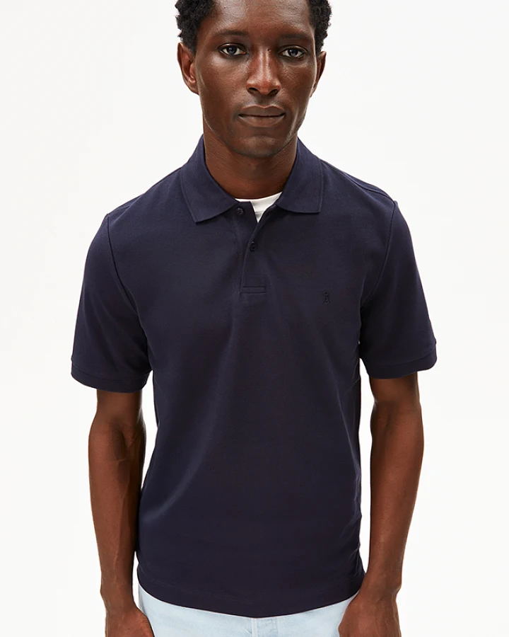 ARMEDANGELS Herren vegan Poloshirt Maario Nachthimmelblau