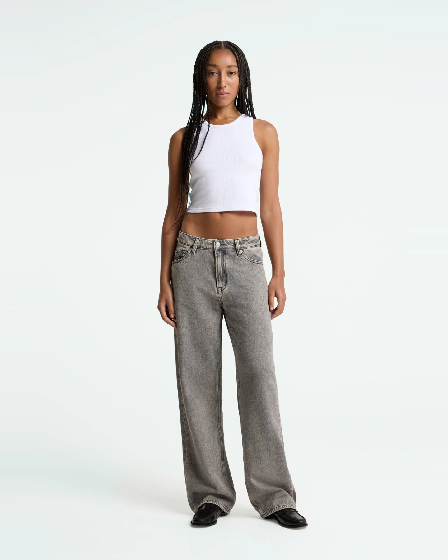 Kings of Indigo Damen vegan Jeans Joan Well Grey Mid Marble – Ansicht 2