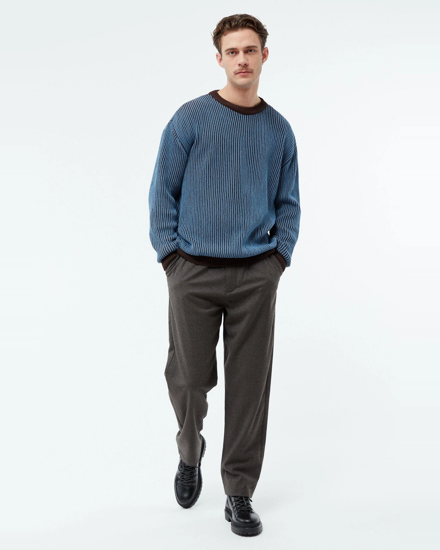 Sweatshirt GBBrendan Stripes Blau – Ansicht 2