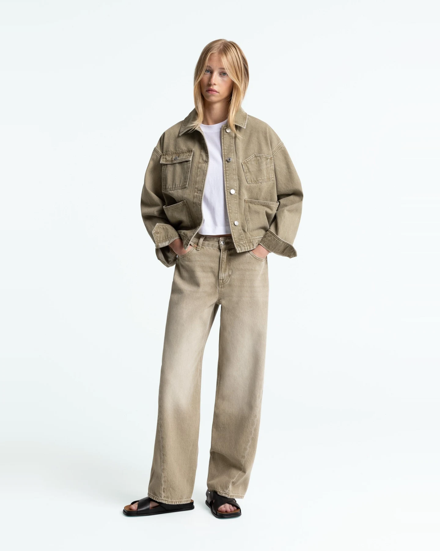 Kings of Indigo Damen vegan Jeans Joan Twist Retro Washed Beige – Ansicht 2
